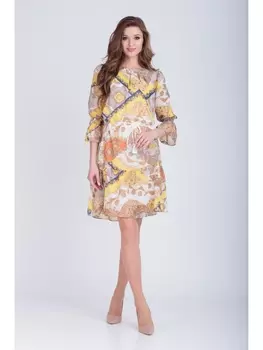 Платье 1941 желтый+беж