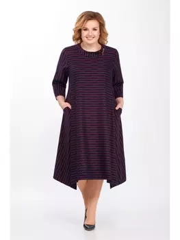 Платье 1978 синий в красную полоску