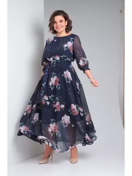 Платье 1-026 темно-синий