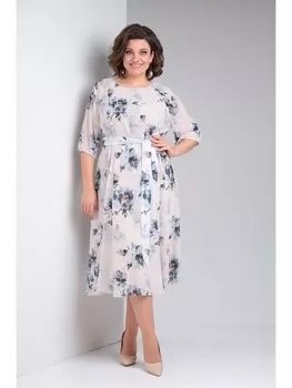 Платье 1-031 темно-синие цветы