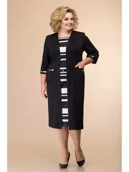 Платье 1-051 черный+белый