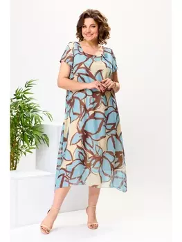 Платье 1-1332 голубой