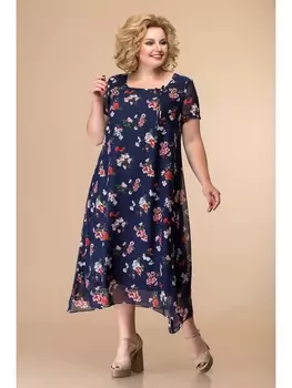 Платье 1-1332 синие букетики