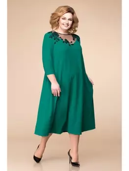 Платье 1-1753-темная бирюза