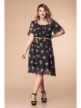 Платье 1-1817 черный в точку