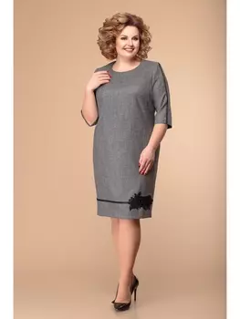Платье 1-1929 серо-черный