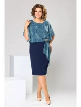 Платье 1-2371 монетки/бирюза