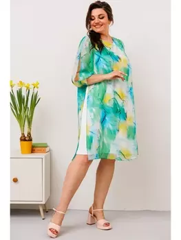 Платье 1-2628 салат/жёлтый