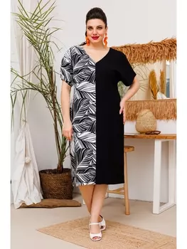 Платье 1-2667 чёрный/белый