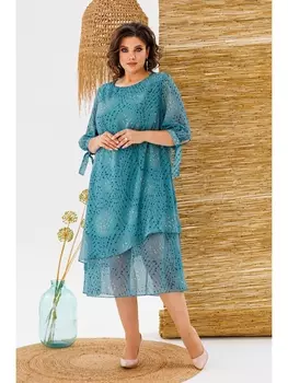 Платье 1-2698 бирюзово-голубой