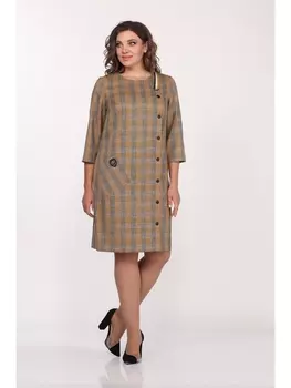 Платье 2004/3 Горчичный в клетку