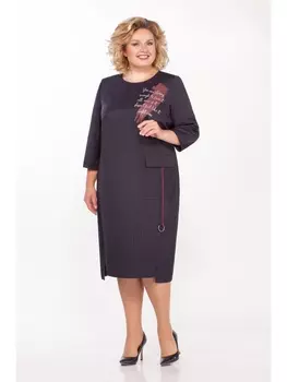 Платье 2007 т.синий+полоска