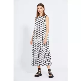 Платье 2019 белый с принтом