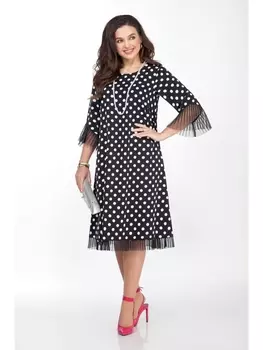Платье 2031 горох черный