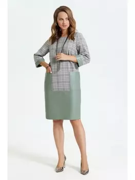 Платье 2053 клетка+мох