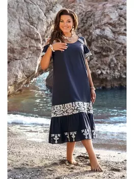 Платье 20663 т.синий+молочный