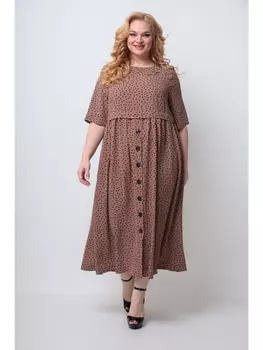 Платье 2087 бежевый, горох