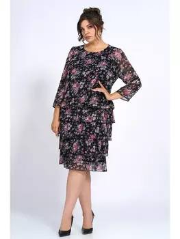 Платье 2089 розы на черном