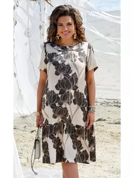 Платье 21013 шоколад+молочный