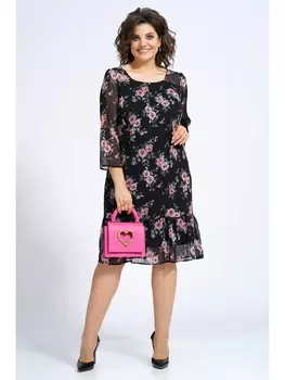Платье 2148 розы на черном