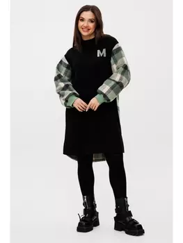 Платье 2159 зеленый, клетка