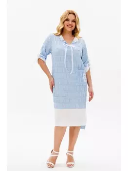 Платье 2163 голубой, белый