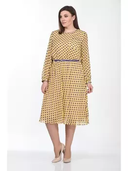 Платье 2205-3 желтый+синий горох
