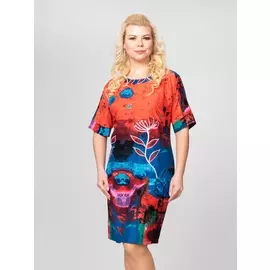 Платье 2217 синий+красный