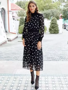 Платье 2319 черно-белый