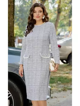 Платье 23313/1 диз.клетка меланж синий-голубой