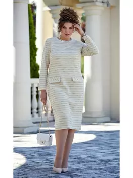 Платье 23313 диз. полоска меланж желтый