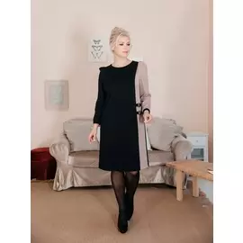 Платье 2345 черно-бежевый