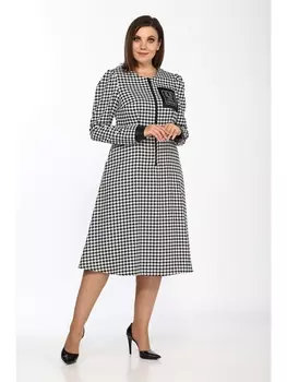Платье 2362 Белый с черным