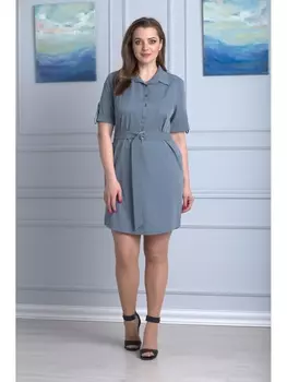 Платье 237 зеленый в горох