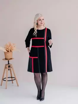 Платье 2425 черно-красный