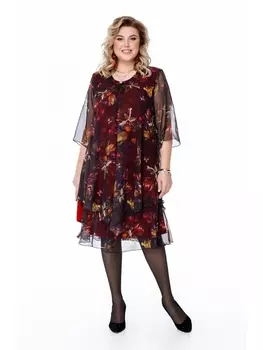 Платье 242 черный + желто-розовый дизайн