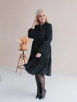 Платье 2440 черно-белый