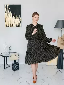 Платье 2440 черно-желтый