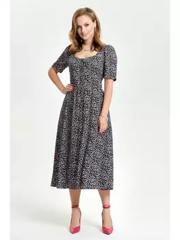 Платье 2644 цветы на черном