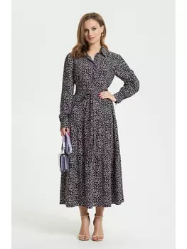 Платье 2657 цветы на черном