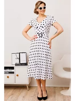 Платье 2690 белый горох