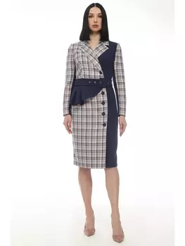 Платье 2727 синий_клетка