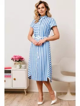Платье 2757 голубая полоска