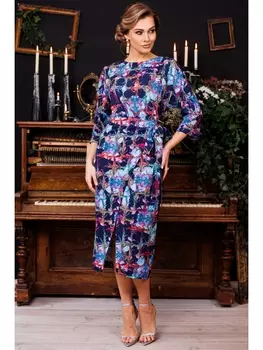 Платье 2842-0 голубой_розовый