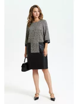 Платье 2944 клетка+черный