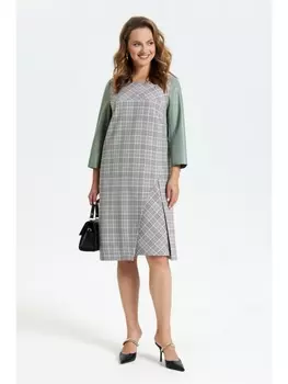 Платье 2956 клетка+мох