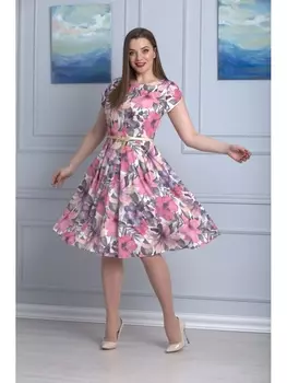 Платье 298 цветы на белом фоне