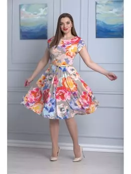 Платье 298 цветы на сером фоне