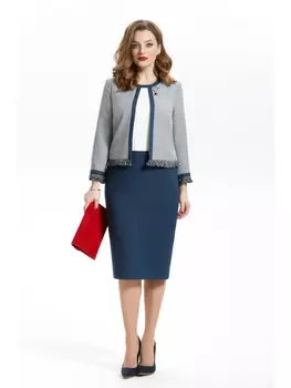 Платье 301 ч/б +синяя гусиная лапка