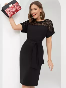 Платье 342288 (Женевьева лайт (блэк, с поясом))